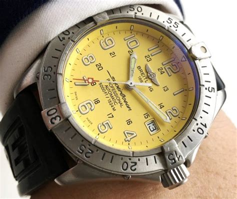 breitling 17345|Breitling superocean yellow dial.